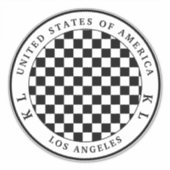 バケーションステッカー用の白黒チェッカー シール (正面)