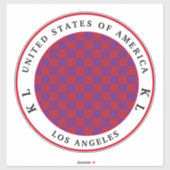 バケーションステッカー用の赤と紫のチェッカーボード シール (シート)