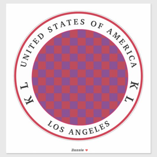 バケーションステッカー用の赤と紫のチェッカーボード シール (シート)