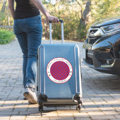 バケーションステッカー用の赤と紫のチェッカーボード シール (スーツケースインサイチュ)