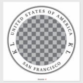 バケーションステッカー用グレー&シルバーチェッカーボード シール (シート)