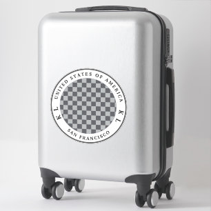バケーションステッカー用グレー&シルバーチェッカーボード シール