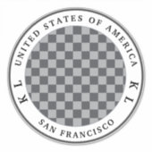 バケーションステッカー用グレー&シルバーチェッカーボード シール (正面)