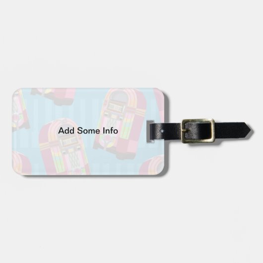 バケーションズロックおもしろいジュークボックスフィティしゃれているーズ ラゲッジタグ (正面横)