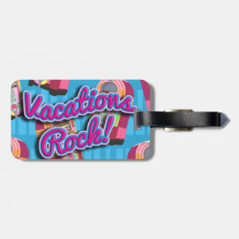 バケーションズロックおもしろいジュークボックスフィティしゃれているーズ ラゲッジタグ