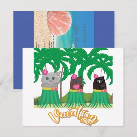 バケーションタイムのご招待 招待状 (正面/裏面)