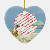 バケーションタイムグースビーチシーンフォトフレーム セラミックオーナメント (裏面)