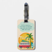 バケーションタイムサマービーチをテーマパーソナライズされた ラゲッジタグ (裏面縦)