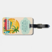 バケーションタイムサマービーチをテーマパーソナライズされた ラゲッジタグ (裏面横)