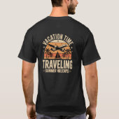 バケーションタイム、夏の旅行休暇 Tシャツ (裏面)