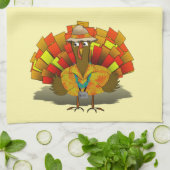 バケーションターキーサンクスギビング キッチンタオル (折り畳み)