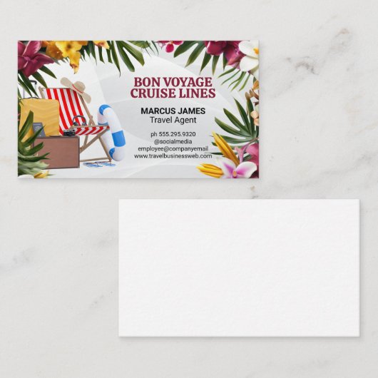 バケーショントラベル | 熱帯の花離れの花 名刺 (正面/裏面)