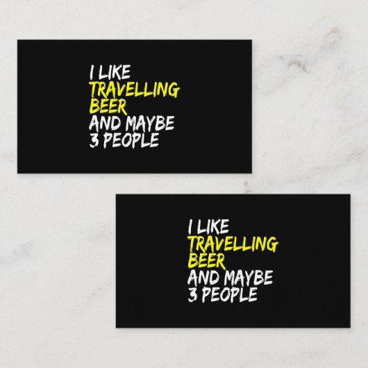 バケーショントラベルI好きビール旅行ビアドリンカー 名刺 (正面/裏面)