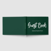 バケーションハウスダークグリーンアンドホワイト文字テンプレート ゲストブック (全面)