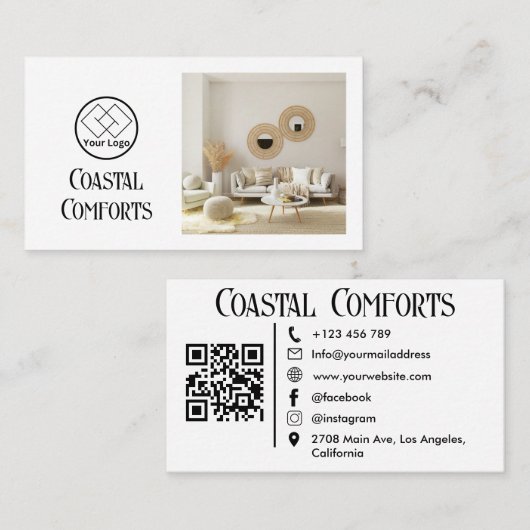 バケーションハウスモダンレンタルカスタム| QRコード 名刺 (正面/裏面)