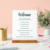 バケーションハウスルールダークグリーンアンドホワイトテンプレート アクリルサイン (ウェディング)