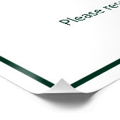 バケーションハウスルールダークグリーンアンドホワイトテンプレート ポスター (コーナー)