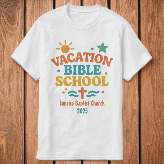 バケーションバイブルスクールチャーチネーム&イヤーサンVBS Tシャツ