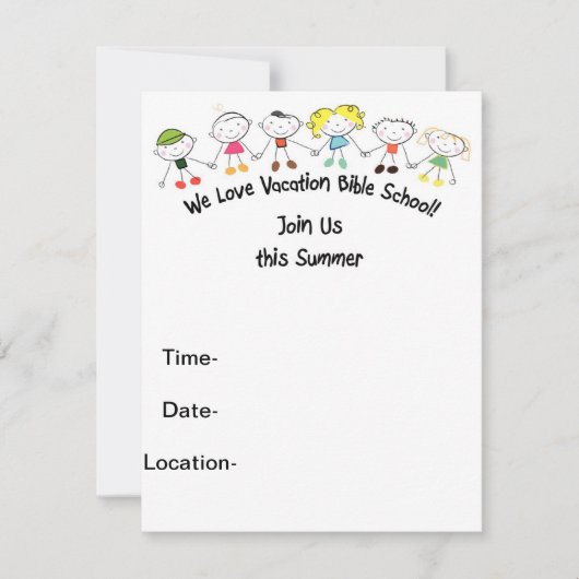 バケーションバイブルスクール 招待状 (正面)