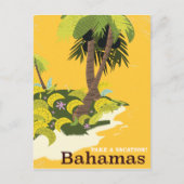 バケーションバハマのヴィンテージ旅行ポスターを撮る ポストカード (正面)