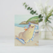 バケーションビーチキャットアンダーパームツリー ポストカード (スタンド正面)