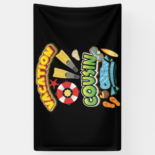 バケーションビーチクルーズバケーションいとこクルーファミリー 横断幕 (縦)