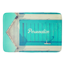 バケーションビーチフロントカバナターコイズホワイト バスマット