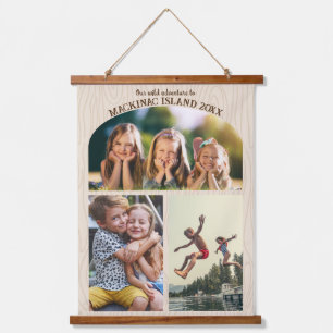 バケーションフォトコラージュファミリー懇親会メモリーアルバム 吊り下げ型タペストリー