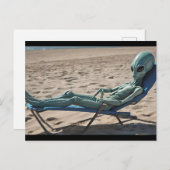 バケーションホリデーエイリアンのビーチ ポストカード (正面/裏面)