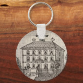 バケーションホームゲストウェルカムヴィンテージスケッチハウス キーホルダー (正面)