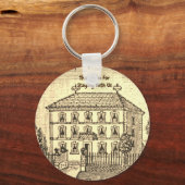 バケーションホームゲストウェルカムヴィンテージスケッチハウス キーホルダー (正面)