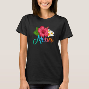 バケーションメキシコトロピカルハイビスカスフラワー Tシャツ