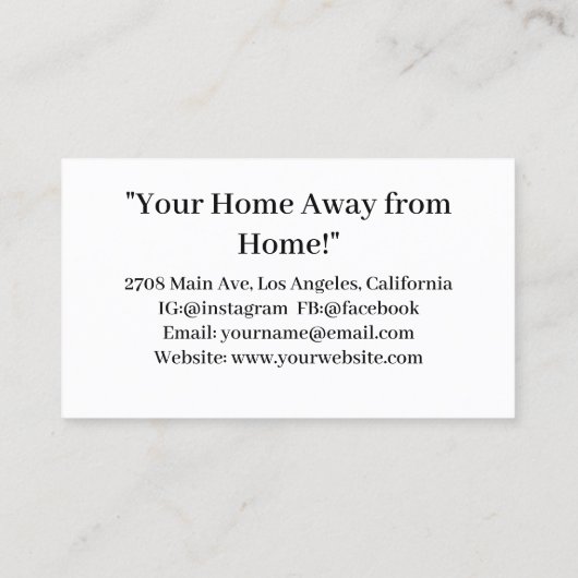 バケーションモダンレンタルカスタムロゴ 名刺 (裏面)