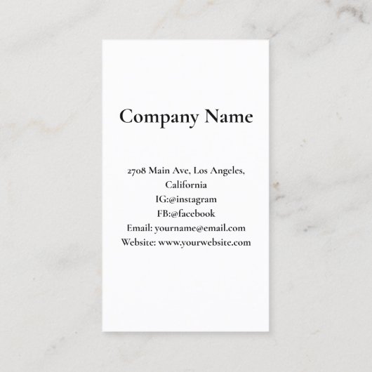 バケーションモダンレンタルカスタム写真 名刺 (裏面)