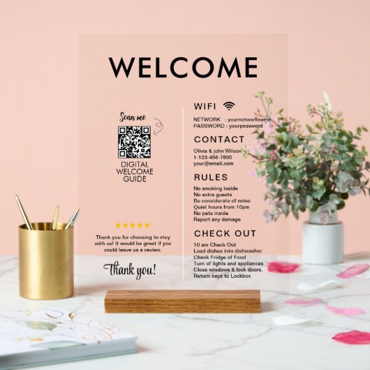 バケーションモダンレンタルハウスウェルカム アクリルサイン (ウェディング)