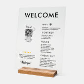 バケーションモダンレンタルハウスウェルカム アクリルサイン (傾斜)
