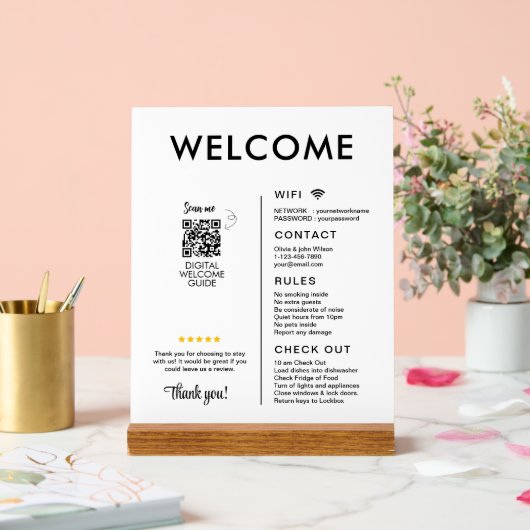 バケーションモダンレンタルハウスウェルカム アクリルサイン (ウェディング)