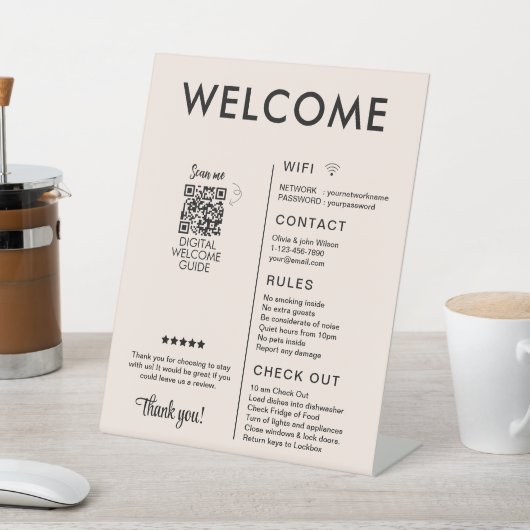 バケーションモダンレンタルハウスウェルカム 台座サイン (インサイチュ)