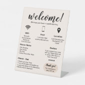 バケーションモダンレンタルハウスウェルカム 台座サイン (正面)