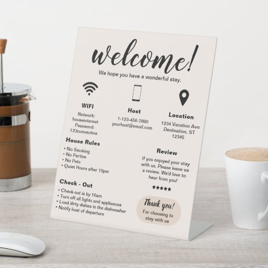 バケーションモダンレンタルハウスウェルカム 台座サイン (インサイチュ)
