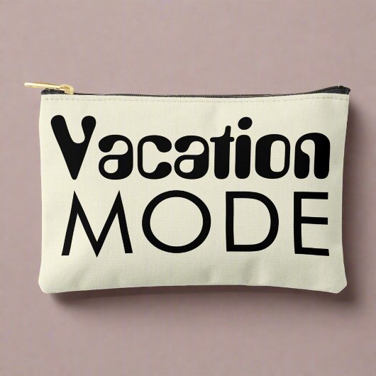 バケーションモードニュートラルブラックはっきりしたタイポグラフィ アクセサリーポーチ