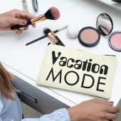 バケーションモードニュートラルブラックはっきりしたタイポグラフィ アクセサリーポーチ