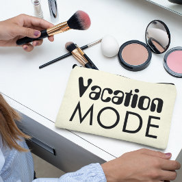 バケーションモードニュートラルブラックはっきりしたタイポグラフィ アクセサリーポーチ