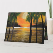 バケーションラブ 夕焼けの海とパームツリー カード (裏面)