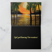 バケーションラブ 夕焼けの海とパームツリー カード (内部)