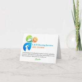 バケーションレンタルクリーナーハウスキーパーサンキューユー サンキューカード