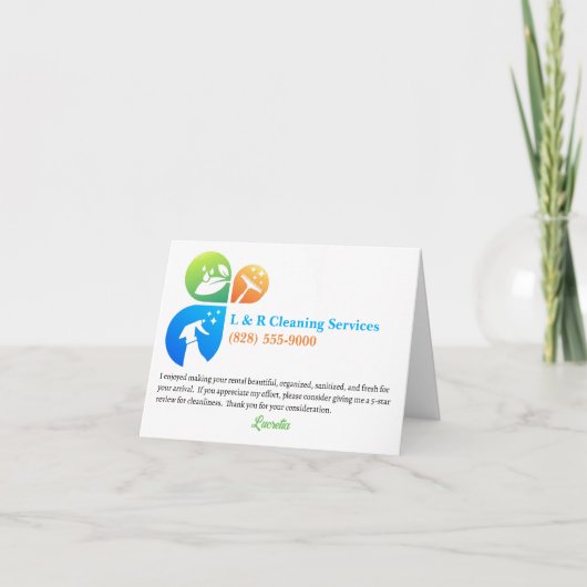 バケーションレンタルクリーナーハウスキーパーサンキューユー サンキューカード (正面)