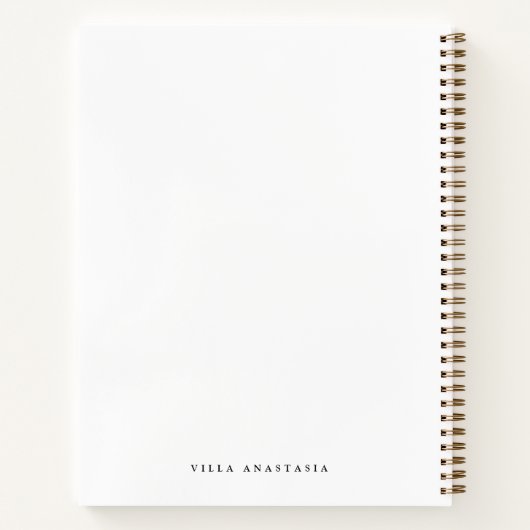 バケーションレンタルゲストフィードバックエレガントホワイトフォト ノートブック (裏面)