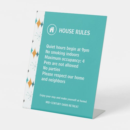 バケーションレンタルハウスルールレトロスターバスト 台座サイン (正面)