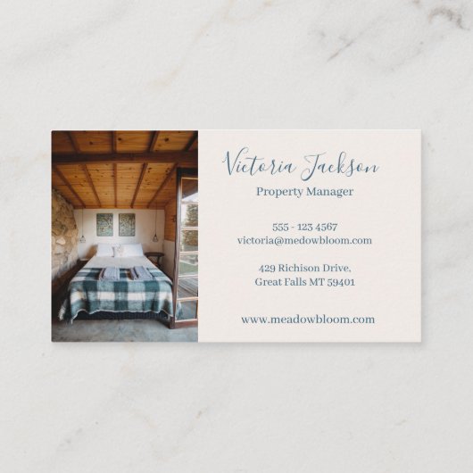 バケーションレンタルベッドブレックファシンプルーストモダンフローラ 名刺 (裏面)